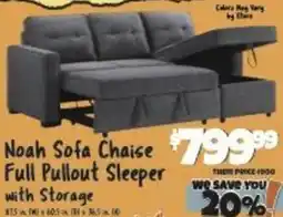 Big Lots Noah sofa chaise Full pullout sleeper with storage offer
