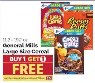 Harris Teeter General Mills Large Size Cereal offer