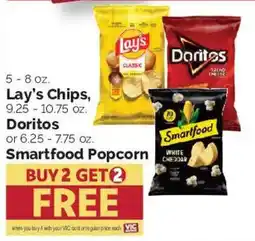 Harris Teeter Lay's Chips, Doritos or Smartfood Popcorn offer