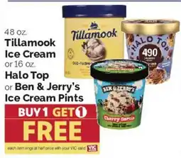 Harris Teeter Tillamook Ice Cream or Halo Top or Ben & Jerry's Ice Cream Pints offer