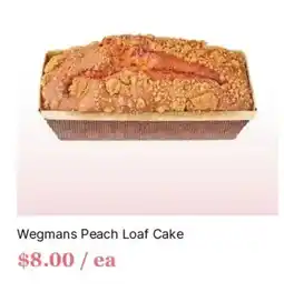 Wegmans Wegmans Peach Loaf Cake offer