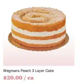Wegmans Wegmans Peach 3 Layer Cake offer