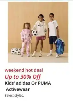 JC Penney Kids' adidas Or PUMA Activewear offer