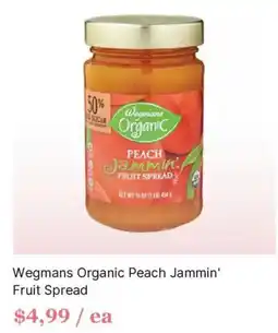 Wegmans Wegmans Organic Peach Jammin' Fruit Spread offer