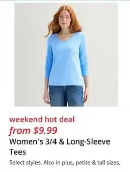 JC Penney Women's 3/4 & Long-Sleeve Tees offer
