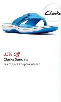 JC Penney Clarks Sandals offer