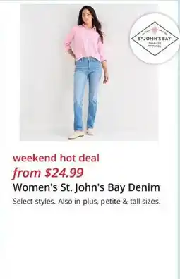 JC Penney Women's St. John's Bay Denim offer