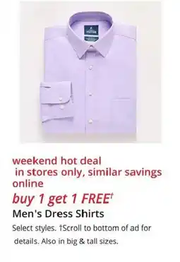 JC Penney Men's Dress Shirts offer