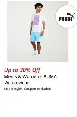 JC Penney Men's & Women's Puma Activewear offer