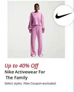 JC Penney Nike Activewear For The Family offer