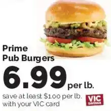 Harris Teeter Prime Pub Burgers offer