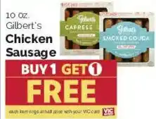 Harris Teeter Gilbert's Chicken Sausage offer