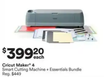 Michaels Cricut Maker 4 Smart Cutting Machine + Essentials Bundle offer