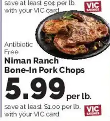 Harris Teeter Niman Ranch Bone-In Pork Chops offer