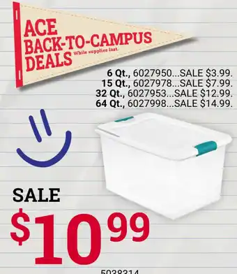 Ace storage bin