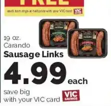 Harris Teeter Carando Sausage Links offer