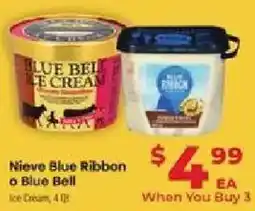 Supermercado El Rancho Nieve Blue Ribbon or Blue Bell Ice Cream offer
