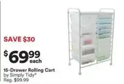 Michaels 15-Drawer Rolling Cart by Simply Tidy offer