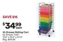 Michaels 10-Drawer Rolling Cart by Simply Tidy offer