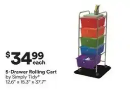 Michaels 5-Drawer Rolling Cart by Simply Tidy offer