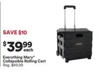 Michaels Everything Mary Collapsible Rolling Cart offer