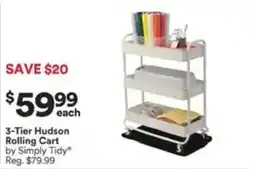 Michaels 3-Tier Hudson Rolling Cart by Simply Tidy offer