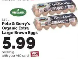 Harris Teeter Pete & Gerry's Organic Extra Large Brown Eggs offer