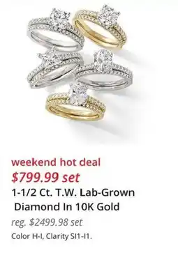 JC Penney 1-1/2 Ct. T.W. Lab-Grown Diamond In 10K Gold offer