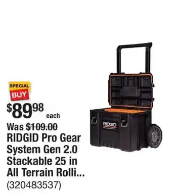 Ridgid pro gear system gen 2.0 stackable 25 in all terrain rolli...