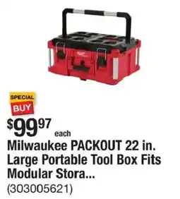 The Home Depot Milwaukee packout 22 in. large portable tool box fits modular stora... offer