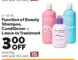 Harris Teeter Function of Beauty Shampoo, Conditioner or Leave-In Treatment offer