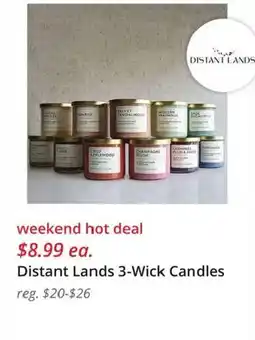JC Penney Distant Lands 3-Wick Candles offer