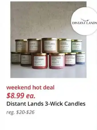 JC Penney Distant Lands 3-Wick Candles offer