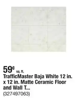 The Home Depot Trafficmaster baja white ceramic floor and wall tile offer