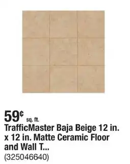 The Home Depot Trafficmaster baja beige matte ceramic floor and wall tile offer