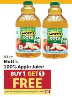 Harris Teeter Mott's 100% Apple Juice offer