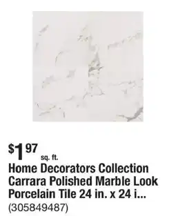 The Home Depot Home decorators collection carrara polished marble look porcelain tile offer