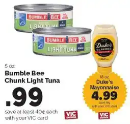 Harris Teeter Bumble Bee Chunk Light Tuna offer