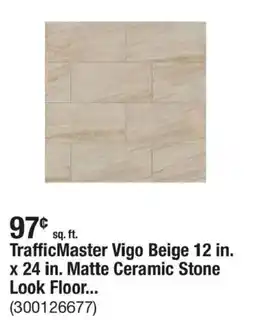 The Home Depot Trafficmaster vigo beige matte ceramic stone look floor offer