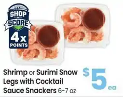 Albertsons Shrimp or Surimi Snow Legs with Cocktail Sauce Snackers offer