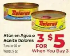 Supermercado El Rancho Dolares Tuna in Oil or Water offer