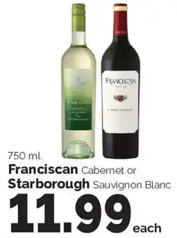 Harris Teeter Franciscan Cabernet or Starborough Sauvignon Blanc offer