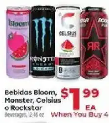Supermercado El Rancho Bebidos Bloom, Monster, Celsius or Rockstar offer