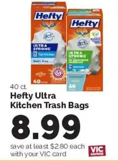 Harris Teeter Hefty Ultra Kitchen Trash Bags offer