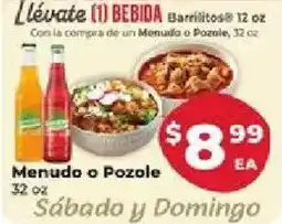 Supermercado El Rancho Barrilitos Menudo or Pozole offer
