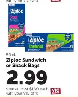 Harris Teeter Ziploc sandwich or snack bags offer