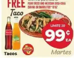 Supermercado El Rancho Coca-Cola Tacos offer