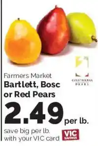 Harris Teeter Farmers Market Bartlett, Bosc or Red Pears offer