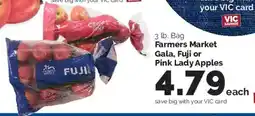 Harris Teeter Farmers Market Gala, Fuji or PInk Lady Apples offer