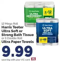 Harris Teeter Harris Teeter Ultra Soft or Strong Bath Tissue offer